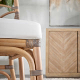 Matte Gray Rattan Dining Chairs (2) | Living Essentials Crescent