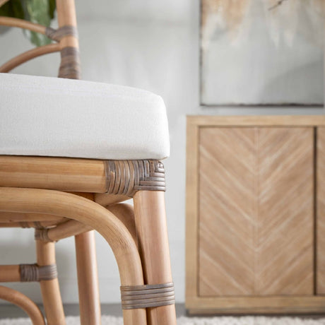 Matte Gray Rattan Dining Chairs (2) | Living Essentials Crescent