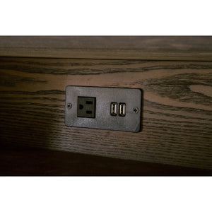   Marble Top Oak 2-Drawer Nightstand | Oroa.com