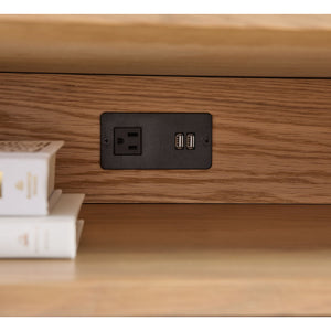   Marble Top Oak 2-Drawer Nightstand | Oroa.com