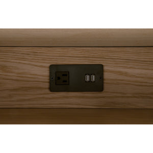   Marble Top Oak 2-Drawer Nightstand | Oroa.com