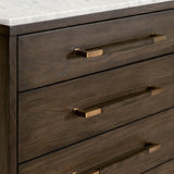Brown Oak 8-Drawer Double Dresser | Living Essentials Cambria