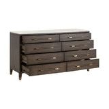 Brown Oak 8-Drawer Double Dresser | Living Essentials Cambria