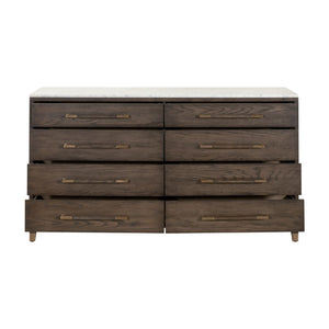   Brown Oak 8-Drawer Double Dresser | Oroa.com