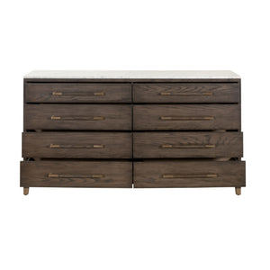   Brown Oak 8-Drawer Double Dresser | Oroa.com