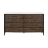 Brown Oak 8-Drawer Double Dresser | Living Essentials Cambria