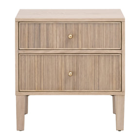2-Drawer Oak Nightstand S | Living Essentials Highland – front view