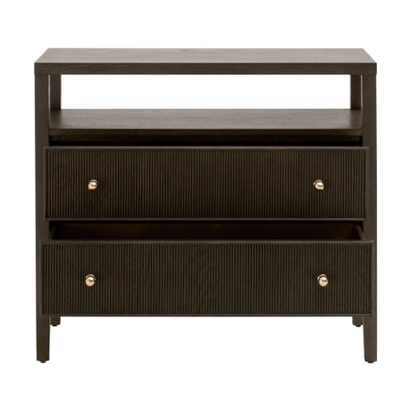2-Drawer Oak Nightstand L | Living Essentials Highland
