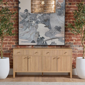   Fluted Solid Wood Media Sideboard | Oroa.com