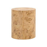 Burl Wood Cylindrical Accent Table | Living Essentials