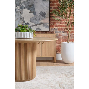   Round Natural Oak Dining Table | Oroa.com