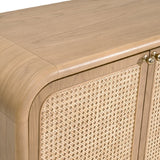 Oak Framed Cane 4-Door Sideboard | Living Essentials Cannes