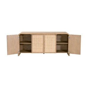   Oak Framed Cane 4-Door Sideboard | Oroa.com