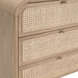 Oak Framed Cane 6-Drawer Dresser | Living Essentials Cannes