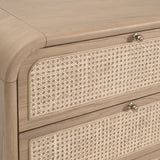 Oak Framed Cane 6-Drawer Dresser | Living Essentials Cannes
