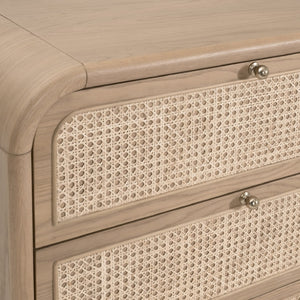   Oak Framed Cane 6-Drawer Dresser | Oroa.com
