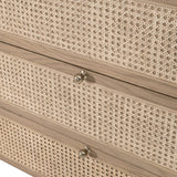 Oak Framed Cane 6-Drawer Dresser | Living Essentials Cannes