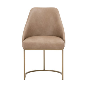 Modern European furniture - Brown Vegan Leather Dining Chairs (2) - www.oroa.com