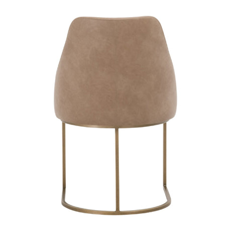 Brown Vegan Leather Dining Chairs (2) | Living Essentials Parissa
