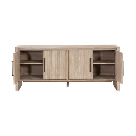 Gray Acacia 4-Door Media Sideboard | Living Essentials Halloway