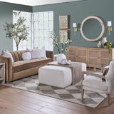 Acacia Upholstered Coffee Table | Living Essentials Dovetail