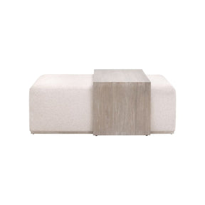 Acacia Upholstered Coffee Table | Living Essentials Dovetail – front view