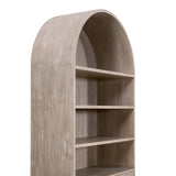 Gray Acacia Arched Bookcase | Living Essentials Morris