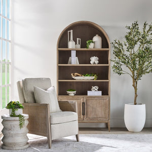   Gray Acacia Arched Bookcase | Oroa.com