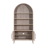 Gray Acacia Arched Bookcase | Living Essentials Morris