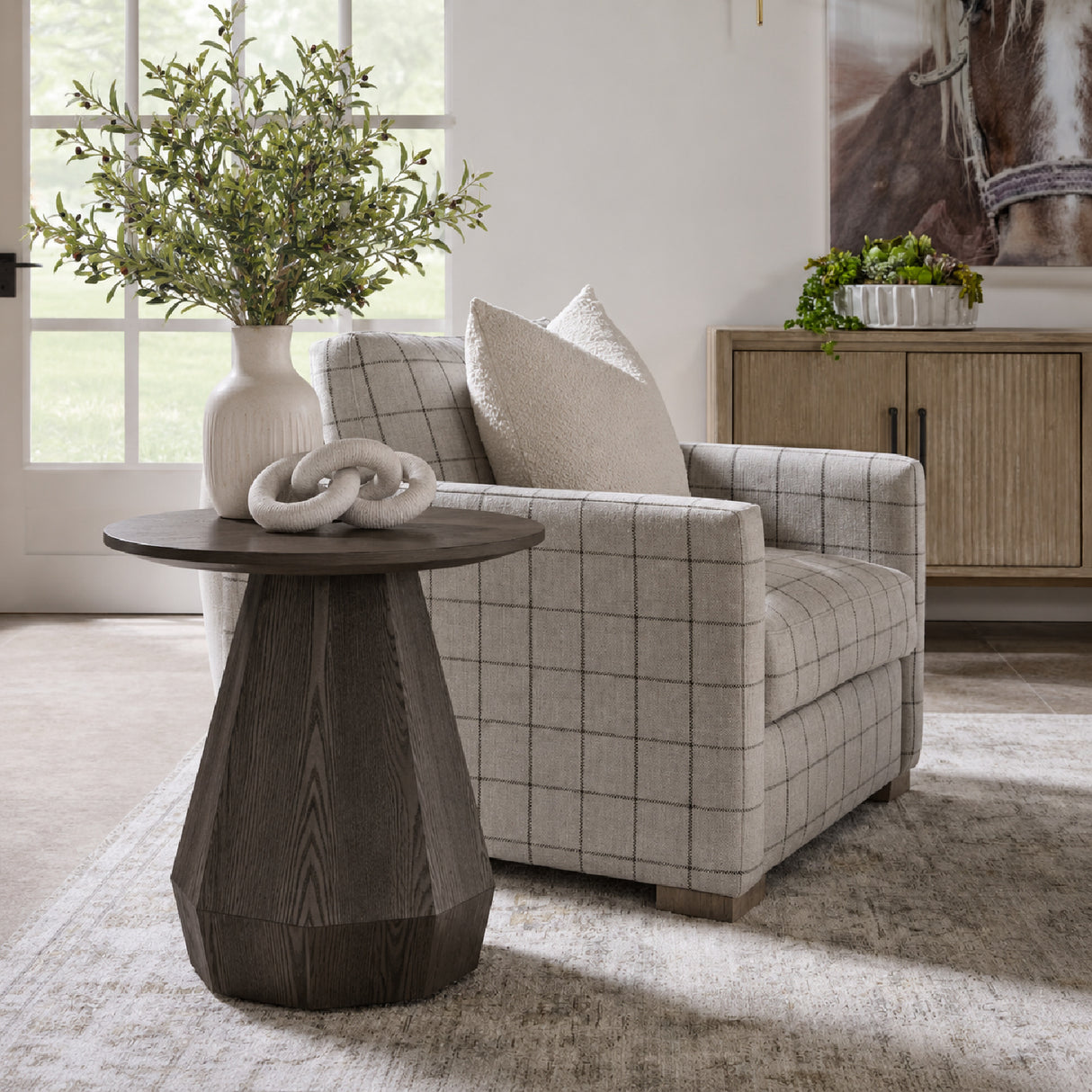   Round Wooden End Table | Oroa.com