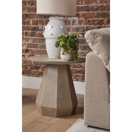 Round Wooden End Table | Living Essentials Coulter