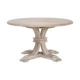 Gray Acacia Round Extendable Dining Table | Living Essentials Devon