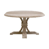 Gray Acacia Round Extendable Dining Table | Living Essentials Devon