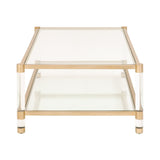 Brass Framed Glass Coffee Table | Living Essentials Nouveau