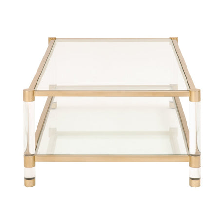Brass Framed Glass Coffee Table | Living Essentials Nouveau