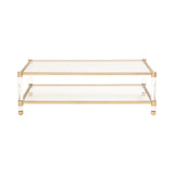 Brass Framed Glass Coffee Table | Living Essentials Nouveau