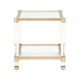 Brass Framed Glass End Table | Living Essentials Nouveau