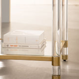 Brass Framed Glass End Table | Living Essentials Nouveau