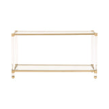Brass Framed Glass Console Table | Living Essentials Nouveau