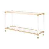 Brass Framed Glass Console Table | Living Essentials Nouveau