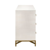White Shagreen 6-Drawer Double Dresser | Living Essentials Strand