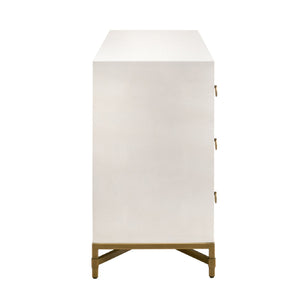   White Shagreen 6-Drawer Double Dresser | Oroa.com