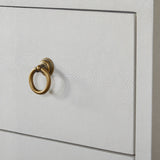 White Shagreen 6-Drawer Double Dresser | Living Essentials Strand