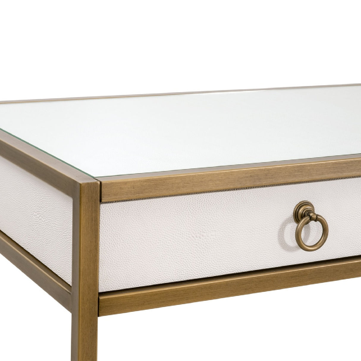   White Shagreen 2-Drawer Desk | Oroa.com