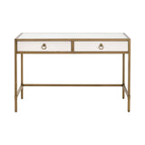 White Shagreen 2-Drawer Desk | Living Essentials Strand
