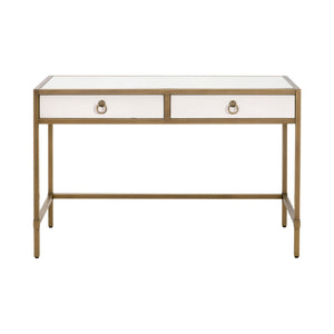   White Shagreen 2-Drawer Desk | Oroa.com