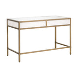 White Shagreen 2-Drawer Desk | Living Essentials Strand