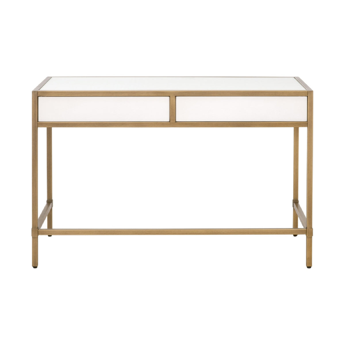   White Shagreen 2-Drawer Desk | Oroa.com