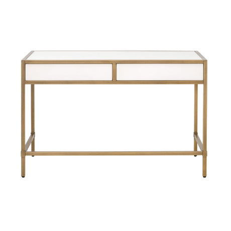 White Shagreen 2-Drawer Desk | Living Essentials Strand