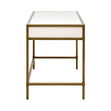 White Shagreen 2-Drawer Desk | Living Essentials Strand